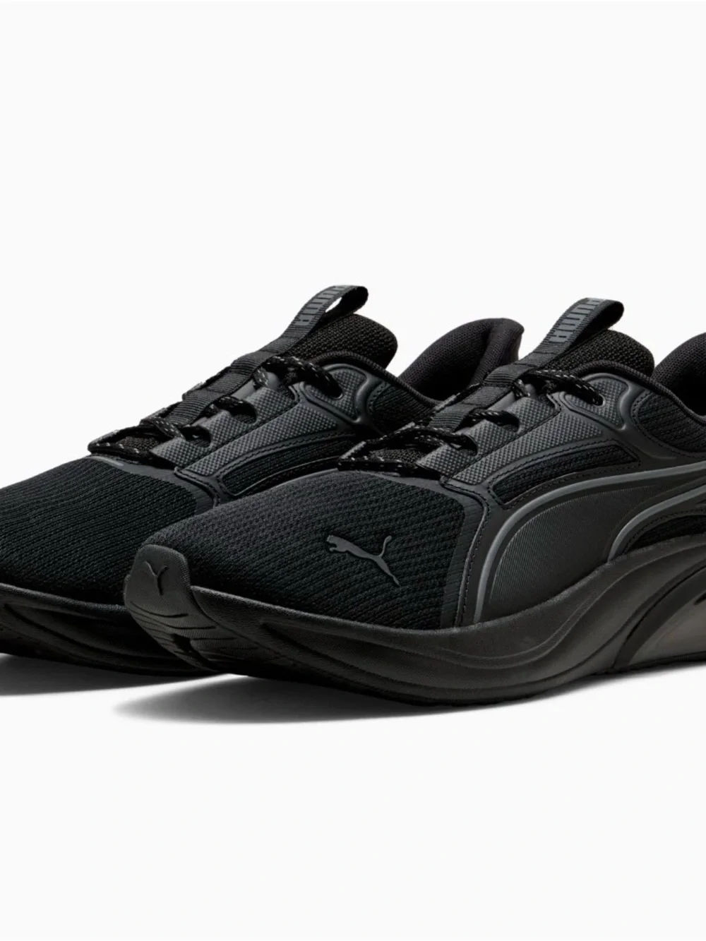 Puma Women's Black Low-Profile Mesh Sneakers